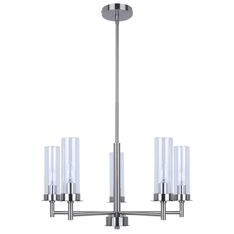 Canarm Benson 5 Light 23" Chandelier, Brushed Nickel