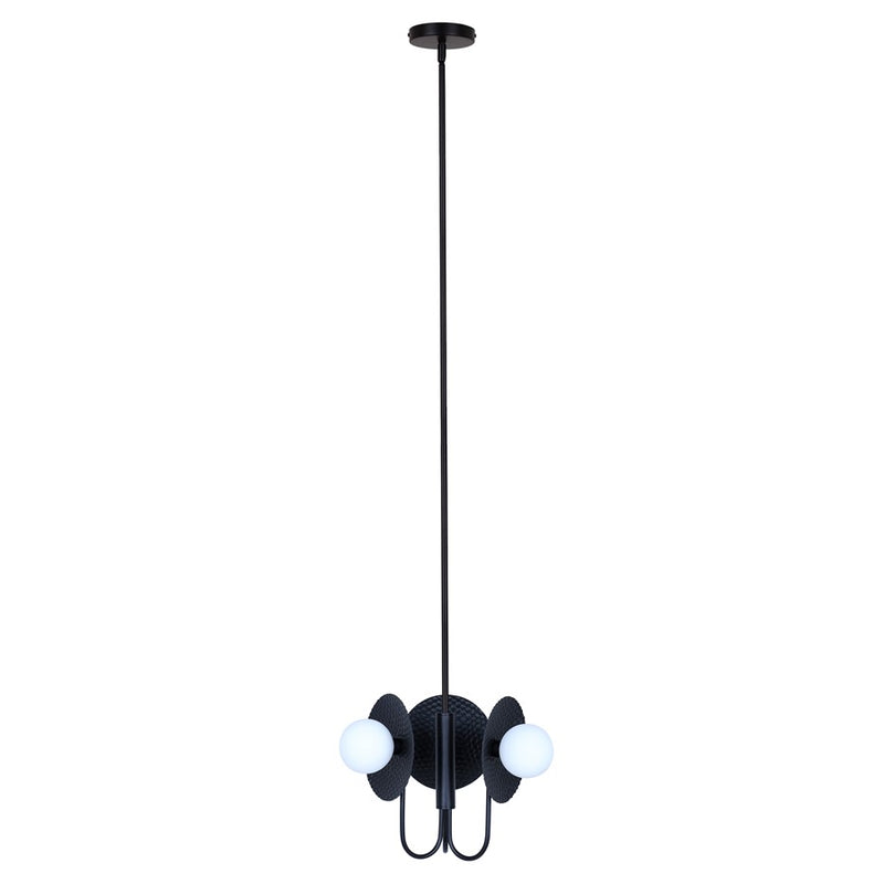 Canarm Mierka 17in 3-Light Chandelier | Matte Black and Opal Glass | Dining Room & Kitchen Island | 17 x 17 x 19 in | Model ICH1209A03BK9