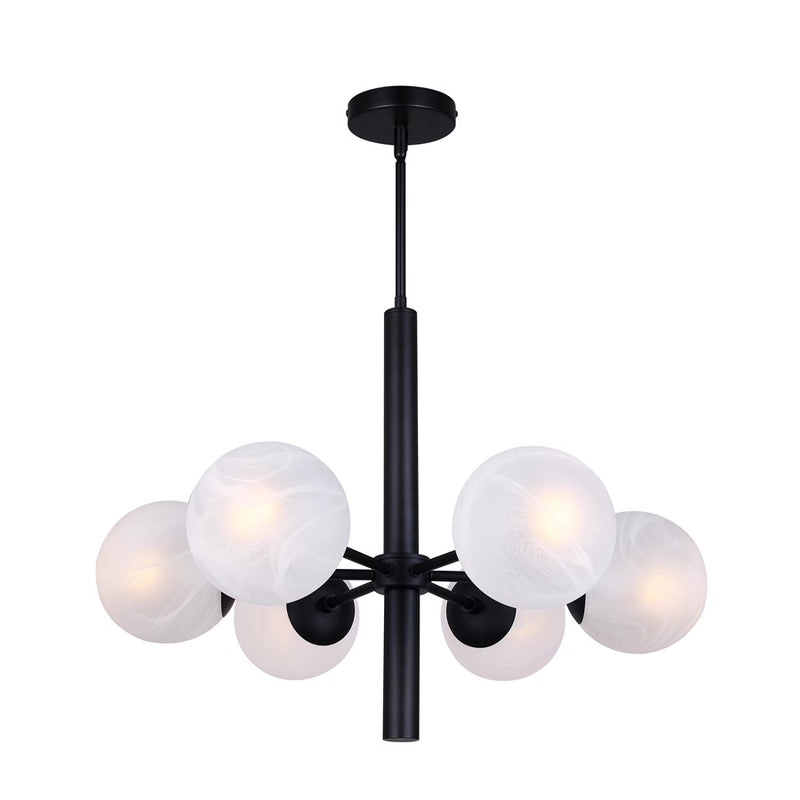 Canarm Mackenna 6 Light 26" Chandelier, Black