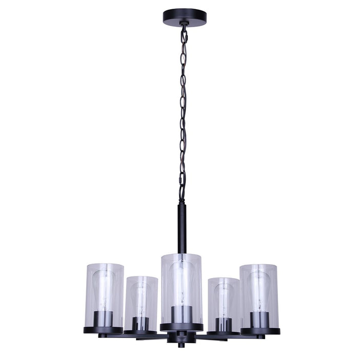 Canarm Britton 5 Light Chandelier, Matte Black