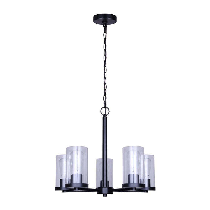 Canarm Britton 5 Light Chandelier, Matte Black