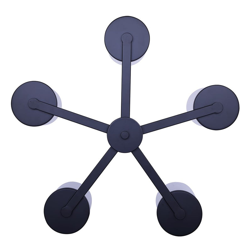 Canarm Britton 5 Light Chandelier, Matte Black