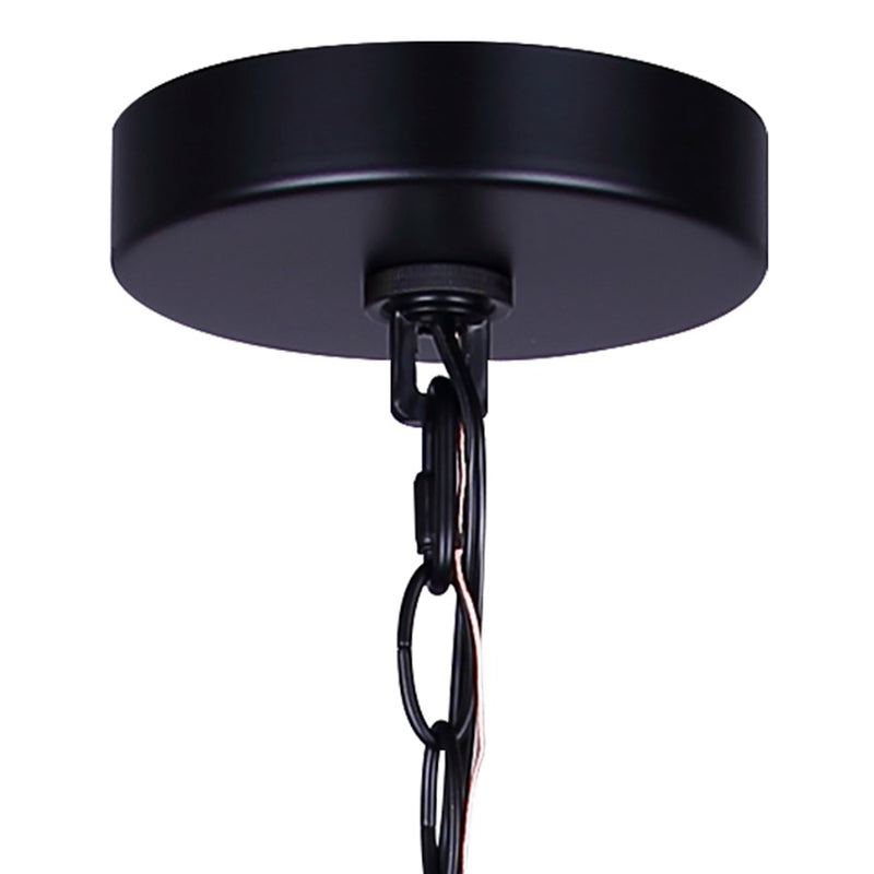 Canarm Britton 21in 5-Light Chandelier | Matte Black and Clear Glass | Dining Room & Kitchen Island | 21 x 21 x 18 in | Model ICH1234A05BK