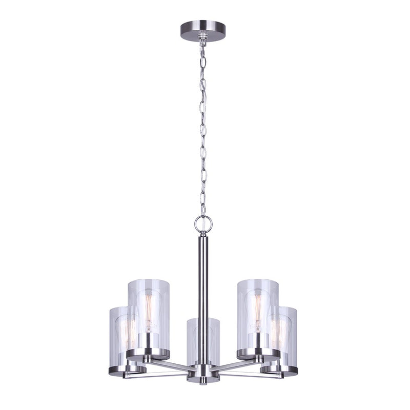 Canarm Britton 5 Light Chandelier, Brushed Nickel