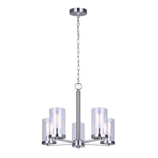 Canarm Britton 5 Light Chandelier, Brushed Nickel - ICH1234A05BN