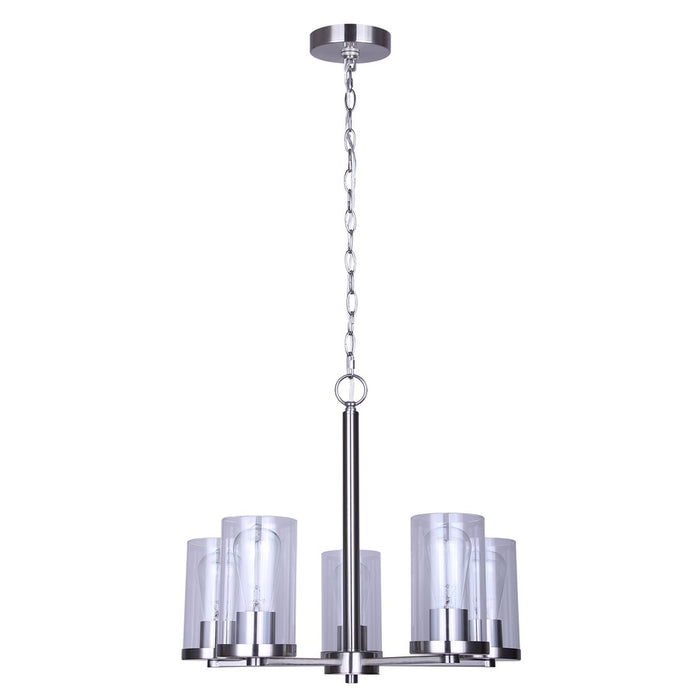 Canarm Britton 5 Light Chandelier, Brushed Nickel
