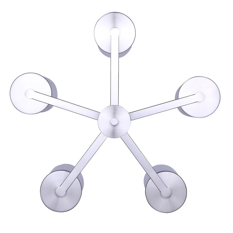 Canarm Britton 5 Light Chandelier, Brushed Nickel