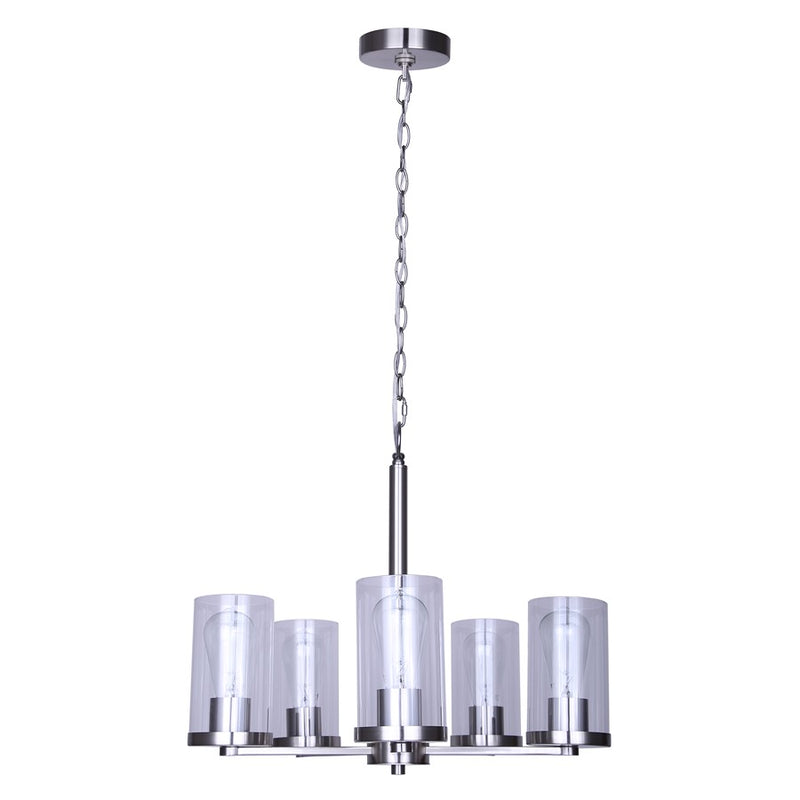 Canarm Britton 5 Light Chandelier, Brushed Nickel