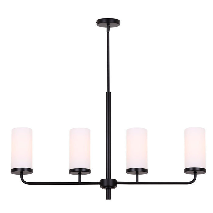 Canarm Malloy 4 Light 23.25" Chandelier, Matte Black - ICH2029B04BK