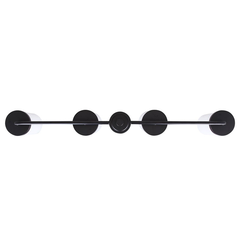 Canarm Malloy 4-Light 23.25in Chandelier | Matte Black Metal with Opal Glass Shades | Dining Room & Kitchen | Adjustable Height | Model ICH2029B04BK