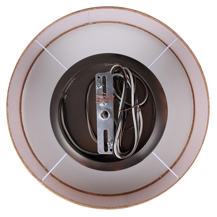 Canarm Eden 3 Light 22" Chandelier, Cork/Brushed Nickel