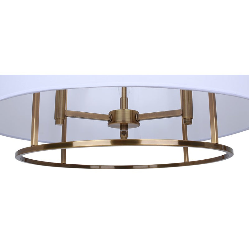 Canarm Bonnie 24in 3-Light Chandelier | Gold Steel and White Fabric Drum Shade | Dining Room & Bedroom | 24 x 24 x 14.75 in | Model ICH2191B03GD24
