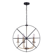 Canarm Sumerside 5-Light Chandelier | Matte Black & Gold Metal | Dining Room & Kitchen Island | 25 x 26 in | Model ICH282B05BKG25