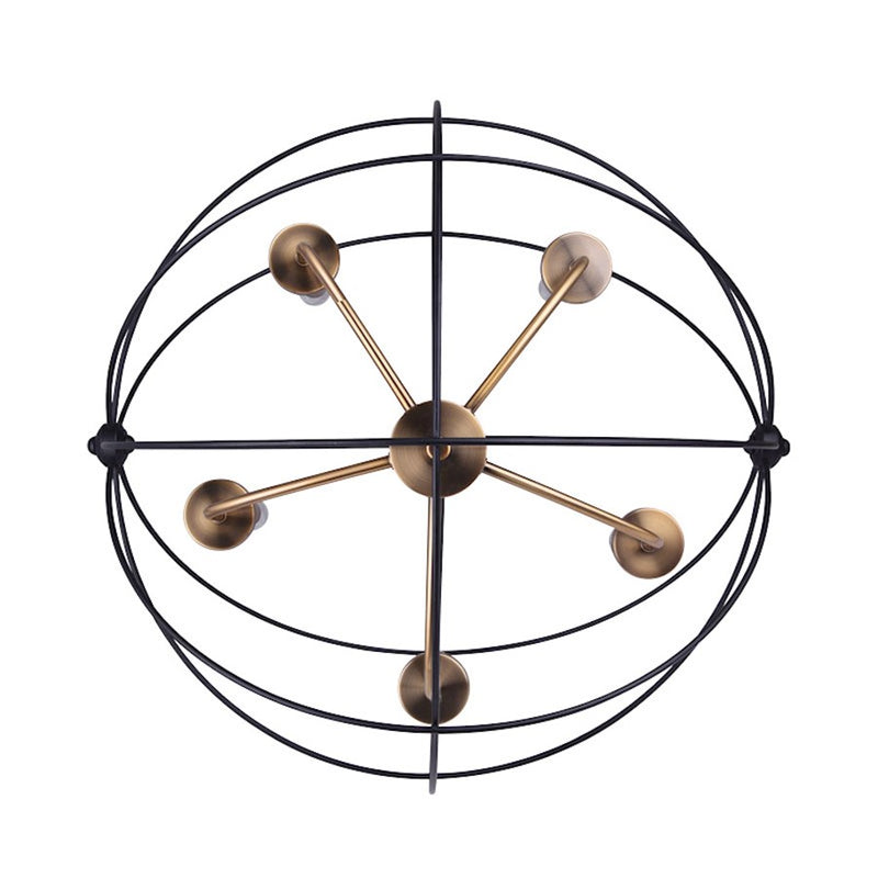 Canarm Sumerside 5-Light Chandelier | Matte Black & Gold Metal | Dining Room & Kitchen Island | 25 x 26 in | Model ICH282B05BKG25