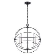 Canarm Sumerside 5-Light Chandelier | Matte Black & Brushed Nickel Metal | Dining Room & Kitchen Island | 25 x 26 in | Model ICH282B05BKN25