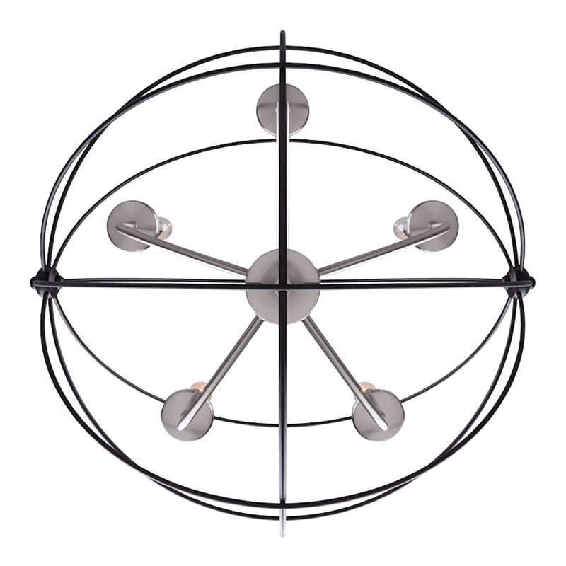 Canarm Sumerside 5-Light Chandelier | Matte Black & Brushed Nickel Metal | Dining Room & Kitchen Island | 25 x 26 in | Model ICH282B05BKN25