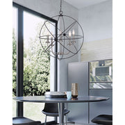 Canarm Sumerside 5-Light Chandelier | Matte Black & Brushed Nickel Metal | Dining Room & Kitchen Island | 25 x 26 in | Model ICH282B05BKN25