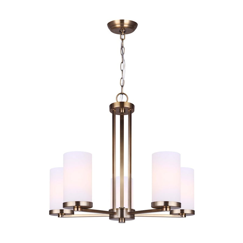 Canarm River 24in 5-Light Chandelier | Gold Metal Frame | Dining Room & Foyer | 24 x 24 x 20 in | Model ICH578A05GD