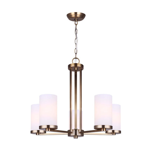 Canarm River 24in 5-Light Chandelier | Gold Metal Frame | Dining Room & Foyer | 24 x 24 x 20 in | Model ICH578A05GD