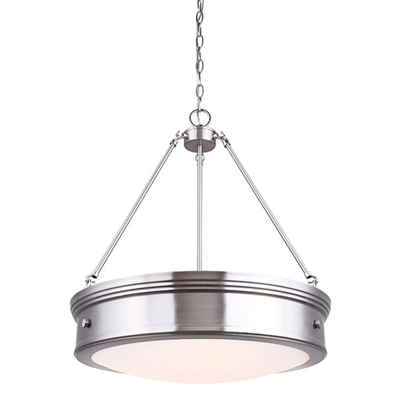 Canarm Boku 20in 4-Light Chandelier | Brushed Nickel and Clear Glass | Dining Room & Living Room | 20 x 24 in | Model ICH624A04BN20