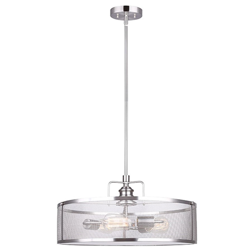 Canarm Beckett 20in 3-Light Chandelier | Brushed Nickel Vintage Style | Dining Room & Entryway | 20 x 60 in | Model ICH626A03BN20