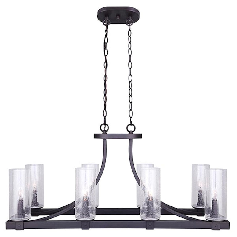 Canarm Nash 34in 8-Light Chandelier | Oil Rubbed Bronze and Seeded Glass | Dining Room & Living Room | 34 x 16 in | Model ICH633A08ORB