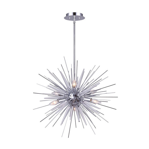 Canarm Neva 24in 6-Light Chandelier | Chrome Finish | Dining Room & Living Room | 24 x 24 x 26 in | Model ICH634B06CH25