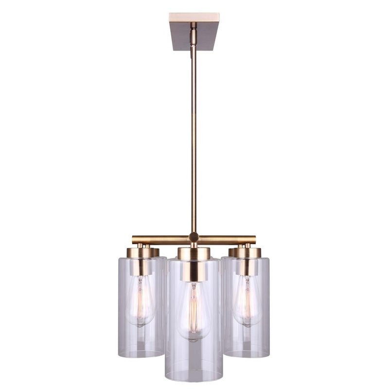 Canarm Jett 34.5in 6-Light Chandelier | Contemporary Gold Metal and Clear Glass | Dining Room & Living Room | Model ICH671B06GD