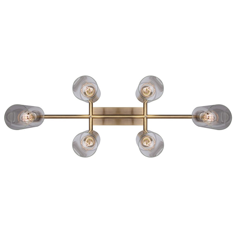 Canarm Jett 34.5in 6-Light Chandelier | Contemporary Gold Metal and Clear Glass | Dining Room & Living Room | Model ICH671B06GD