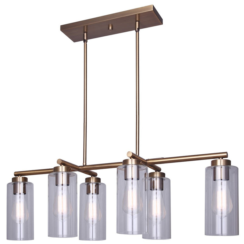 Canarm Jett 6 Light 34.5" Chandelier, Gold