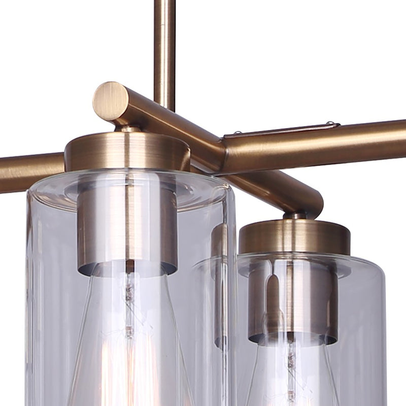 Canarm Jett 34.5in 6-Light Chandelier | Contemporary Gold Metal and Clear Glass | Dining Room & Living Room | Model ICH671B06GD