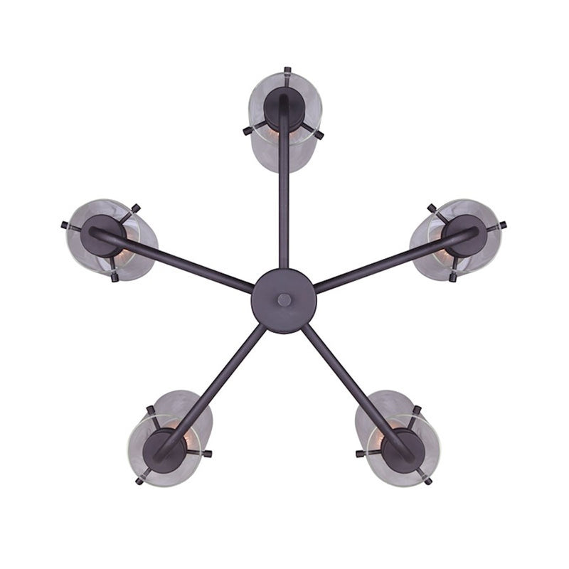 Canarm Albany 30in 5-Light Chandelier | Traditional Oil Rubbed Bronze Metal and Clear Glass | Dining Room & Living Room | Model ICH679A05ORB