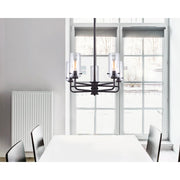 Canarm Albany 30in 5-Light Chandelier | Traditional Oil Rubbed Bronze Metal and Clear Glass | Dining Room & Living Room | Model ICH679A05ORB