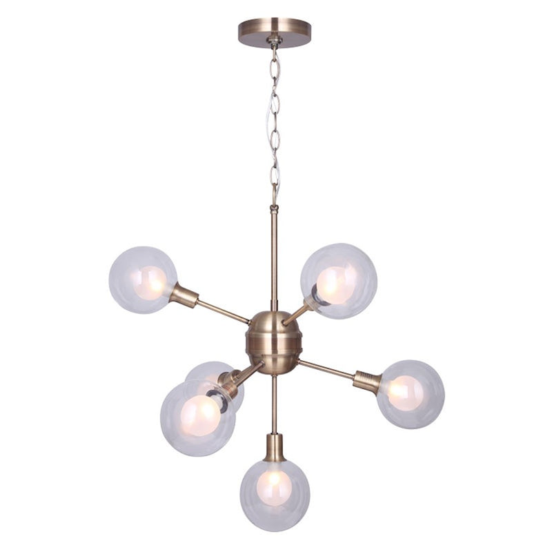 Canarm Estella 21.75in 7-Light Chandelier | Modern Gold Metal and Frosted Clear Glass | Dining Room & Living Room | Model ICH683A07GD9