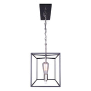 Canarm Roy 30in 4-Light Chandelier | Industrial Brushed Nickel and Matte Black Metal | Dining Room & Kitchen Island | Model ICH701A04BKN30