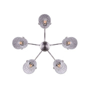 Canarm Arden 25in 5-Light Chandelier | Brushed Nickel and Clear Glass | Dining Room & Entryway | 25 x 25 x 24 in | Model ICH707A05BN