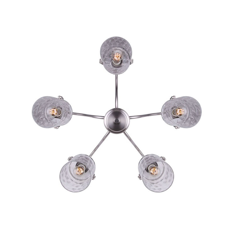 Canarm Arden 25in 5-Light Chandelier | Brushed Nickel and Clear Glass | Dining Room & Entryway | 25 x 25 x 24 in | Model ICH707A05BN