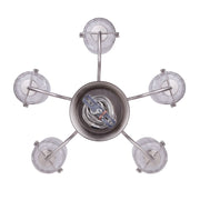 Canarm Arden 25in 5-Light Chandelier | Brushed Nickel and Clear Glass | Dining Room & Entryway | 25 x 25 x 24 in | Model ICH707A05BN