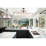 Canarm Canmore 16in 3-Light Chandelier | Orb and Brushed Wood with Clear Glass | Dining Room & Entryway | 16 x 16 x 13 in | Model ICH740A03RBB-D