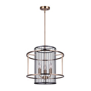 Canarm Trix 17in 3-Light Chandelier | Mid-Century Matte Black and Gold | Dining Room & Living Room | 17 x 20 in | Model ICH743B03BKG17
