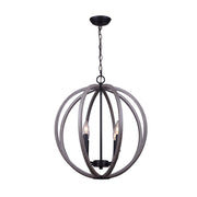 Canarm Lewis 20in 4-Light Chandelier | Brushed Dark Grey Metal | Dining Room & Living Room | 20 x 20 x 22 in | Model ICH753A04BKD20