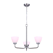 Canarm Noah 20in 3-Light Chandelier | Brushed Nickel and Flat Opal Glass | Dining Room & Living Room | 20 x 20 x 20 in | Model ICH765A03BN
