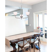 Canarm Noah 20in 3-Light Chandelier | Brushed Nickel and Flat Opal Glass | Dining Room & Living Room | 20 x 20 x 20 in | Model ICH765A03BN
