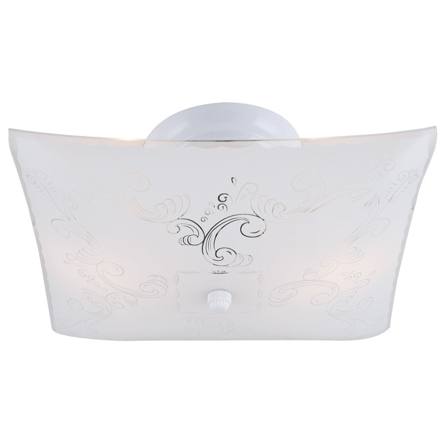 Canarm Madison 2 Light 12" Flush Mount, White - ICL711