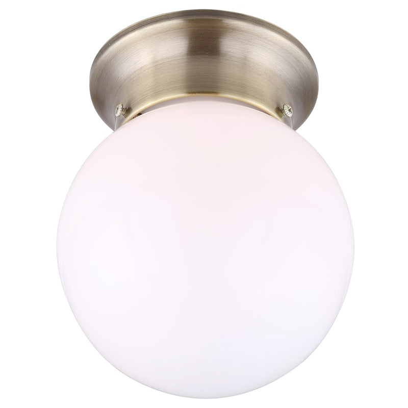 Canarm Madison 1 Light 6" Flush Mount, Antique brass
