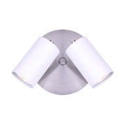 Canarm Kingston 10in 2-Light Track Light | Brushed Nickel & White | Kitchen & Living Room Accent | 10 x 5 x 6 in | Model ICW1015A02BNW10
