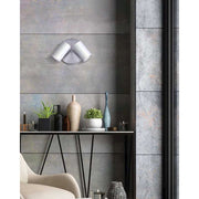 Canarm Kingston 10in 2-Light Track Light | Brushed Nickel & White | Kitchen & Living Room Accent | 10 x 5 x 6 in | Model ICW1015A02BNW10