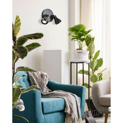 Canarm Byck 2-Light Track Ceiling | Mid-Century Matte Black and Metal | Kitchen & Basement Task Lighting | 7 x 6 x 6 in | Model ICW1020A02BK10