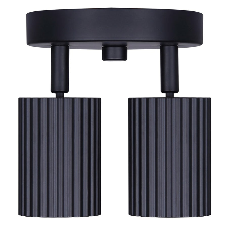 Canarm Rexton 5.5in 2-Light Track Lighting | Matte Black Steel | Hallway & Bedroom | 5.5 x 5 x 5.75 in | Model ICW1119A02BK10