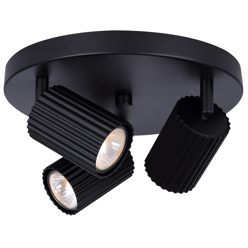 Canarm Rexton 9.8in 3-Light Track Lighting | Matte Black Steel | Living Room & Kitchen | 9.8 x 9.85 x 5.75 in | Model ICW1119A03BK10